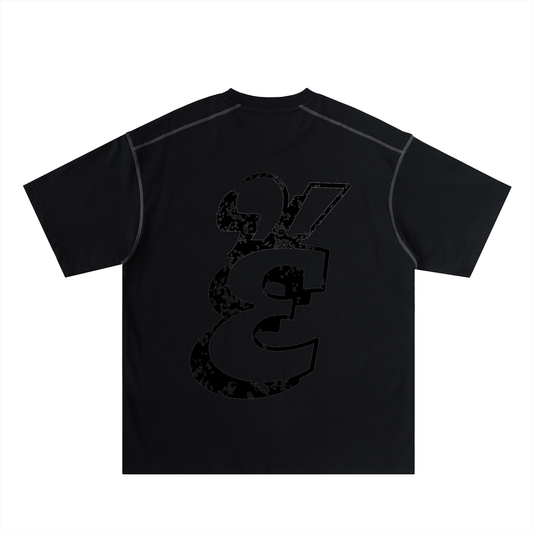 Oversized Contrast-Stitched Cotton Tee